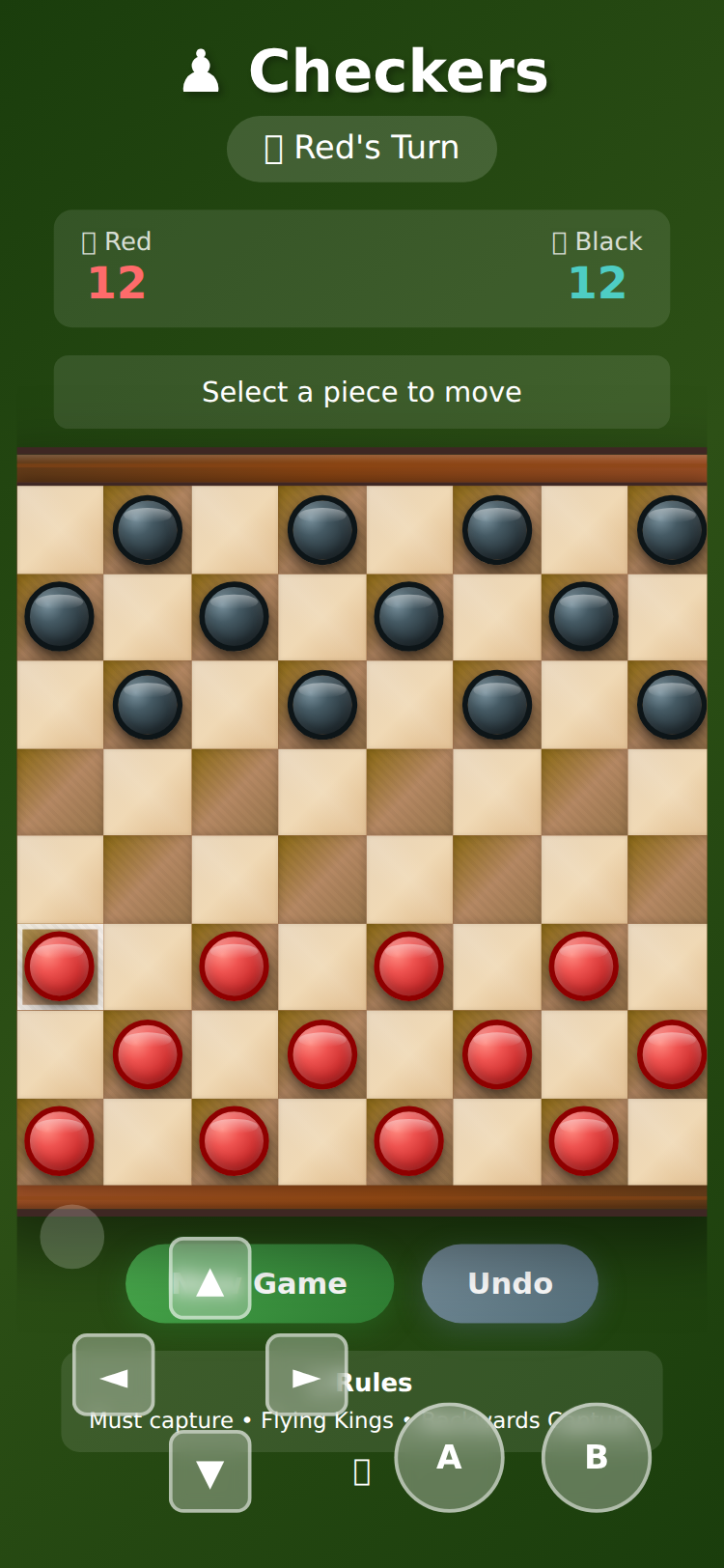 Offline Checkers with Flying Kings and Huffs screenshot