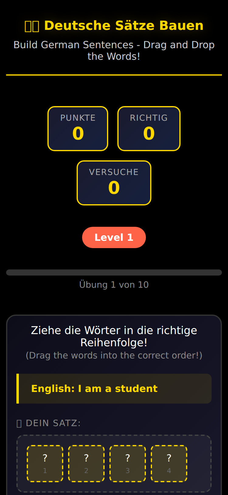 German Word Builder screenshot