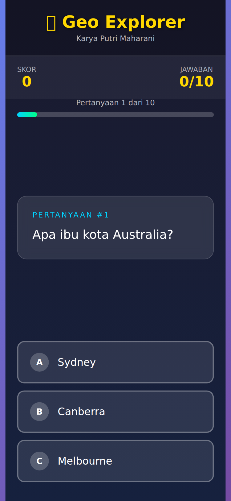 geology quiz screenshot